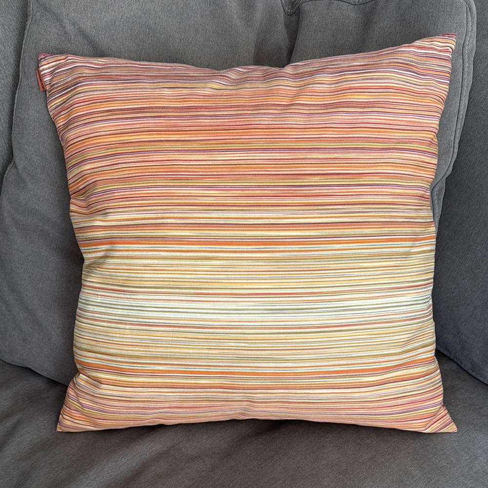 Missoni Orange and Yellow Accent Pillow with Ombré Stripes